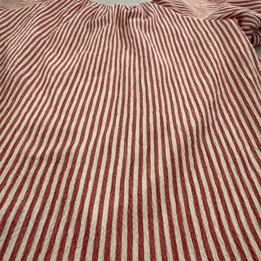 Chenault Red White Striped Puff Sleeve Coastal Cottagecore Hamptons Boho Sz M - Picture 11 of 11